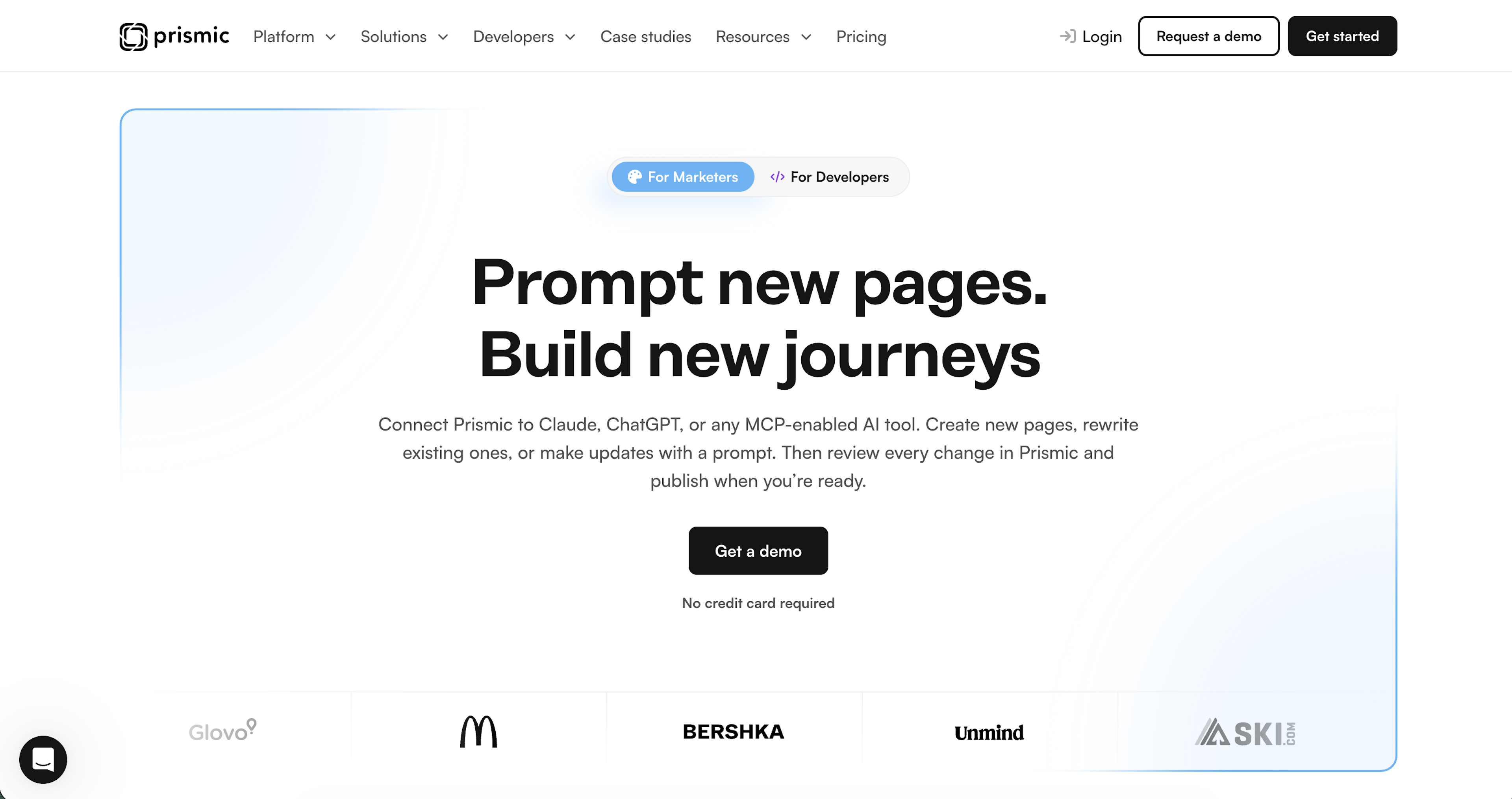 Prismic homepage