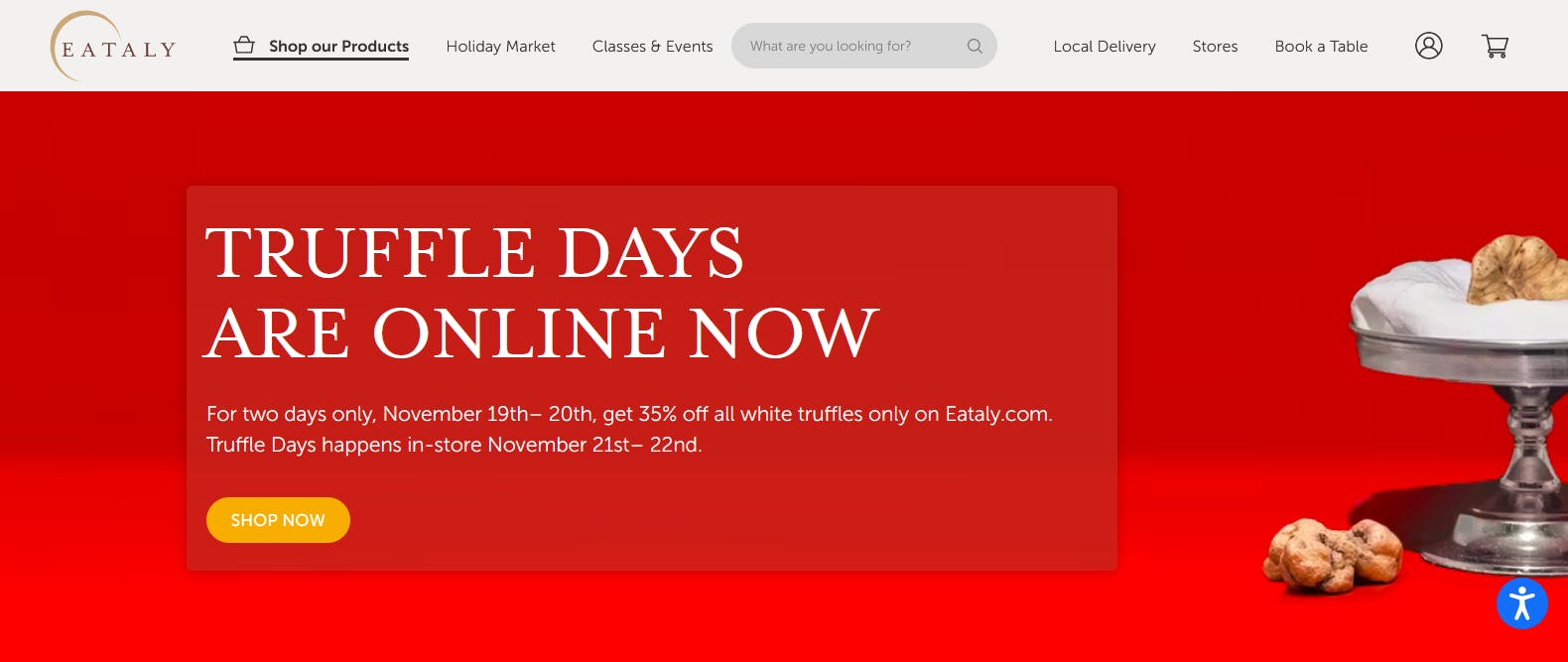 Eataly's website, built with Prismic