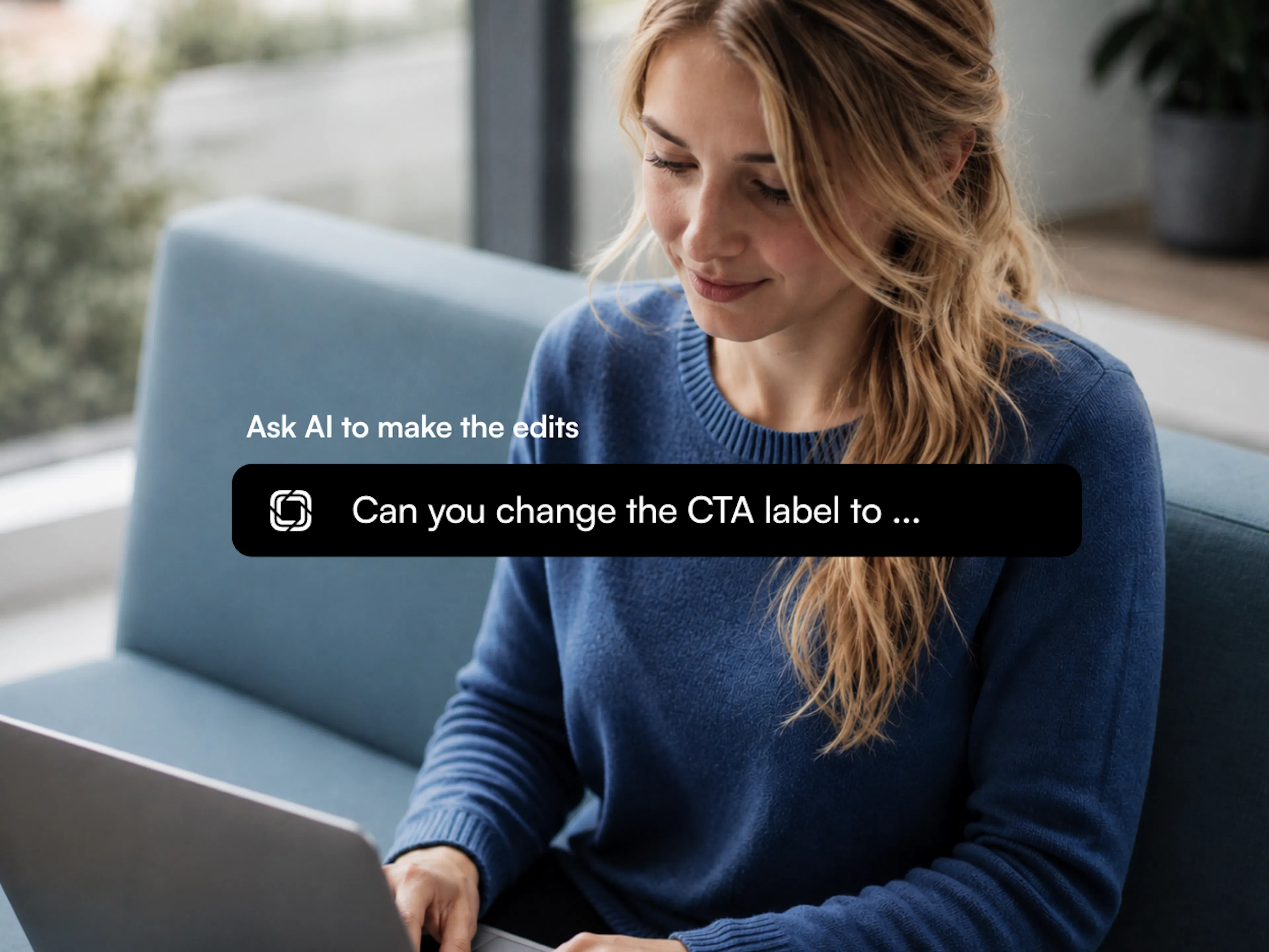 woman prompting AI 