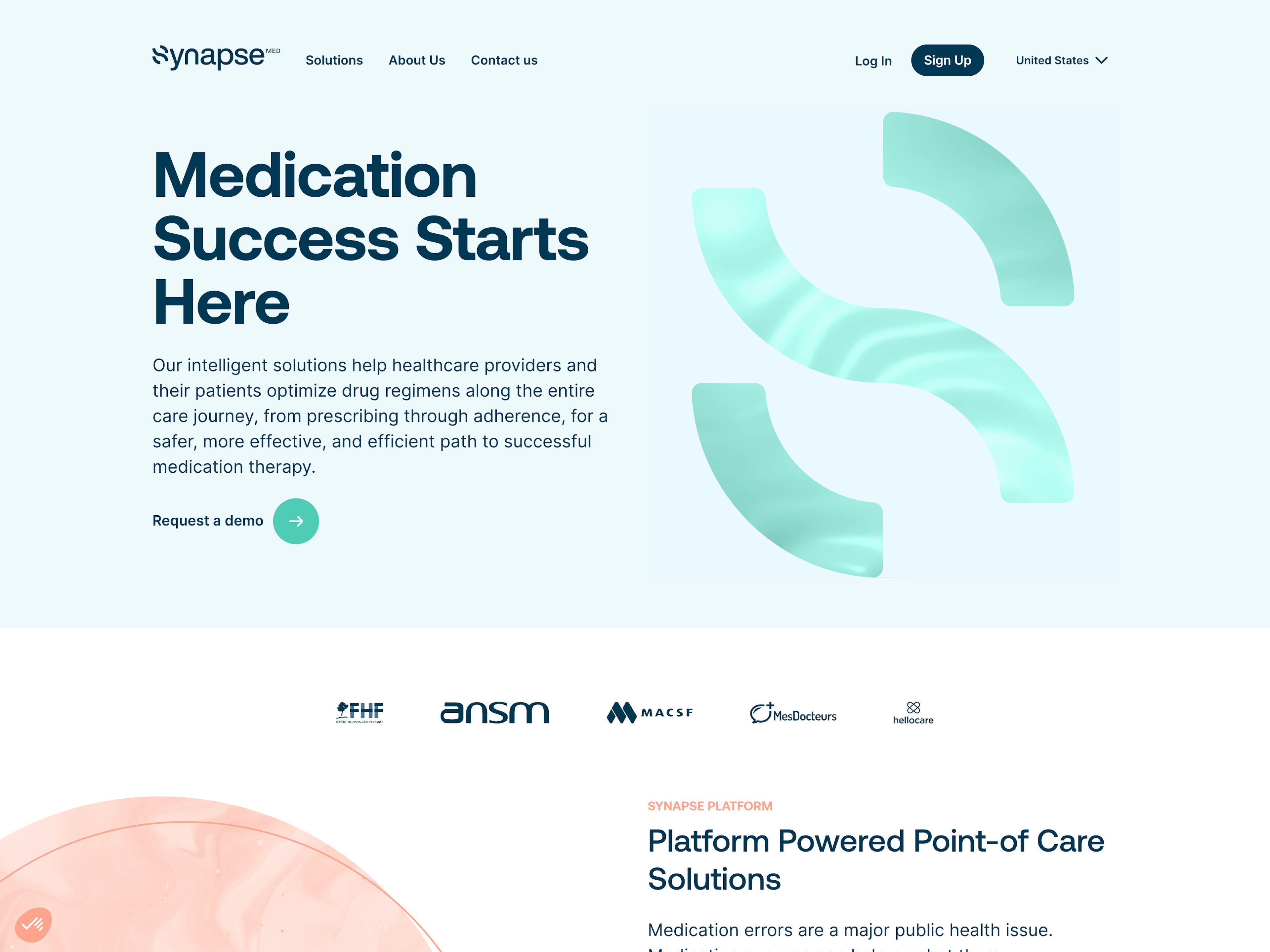 Synapse Medicine website screneshot