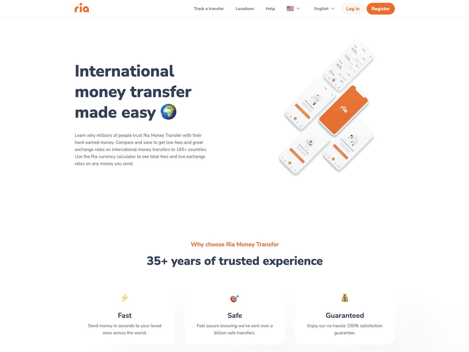 Ria Homepage screenshot