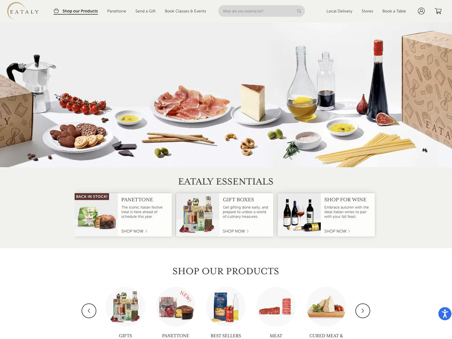 Eataly homepage screenshot