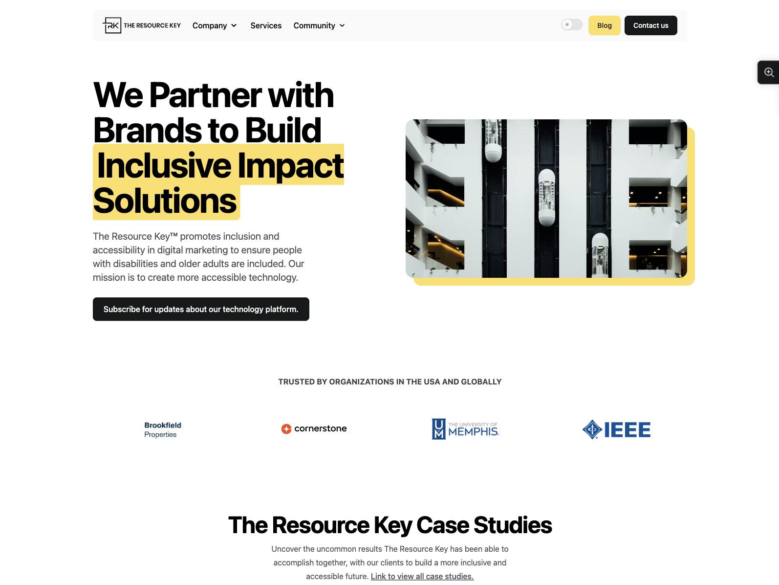 The Resource Key Website Screenshot