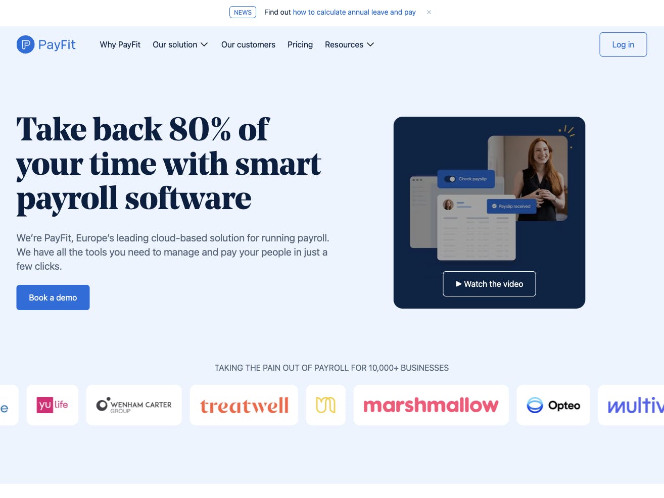 Payfit Homepage Screenshot