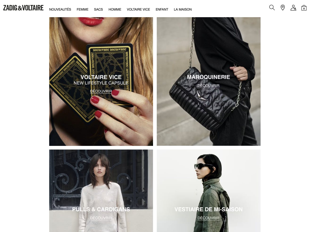 Zadig & Voltaire Website Screenshot
