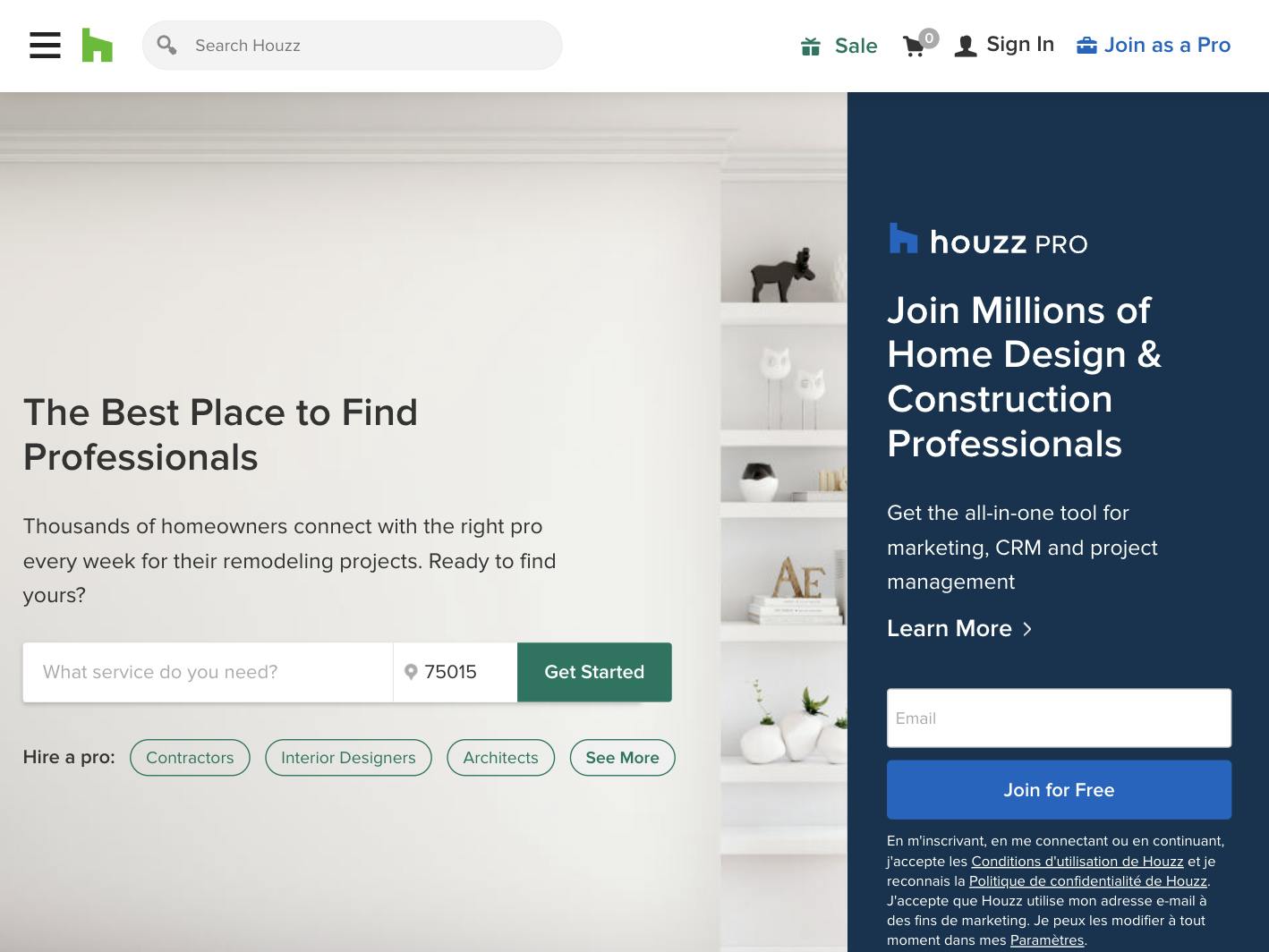 Houzz Website Screenshot