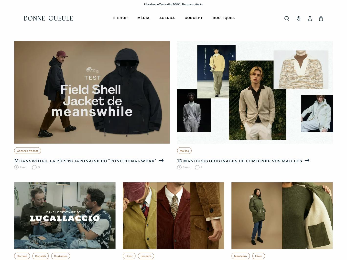 Bonne Gueule Website Screenshot