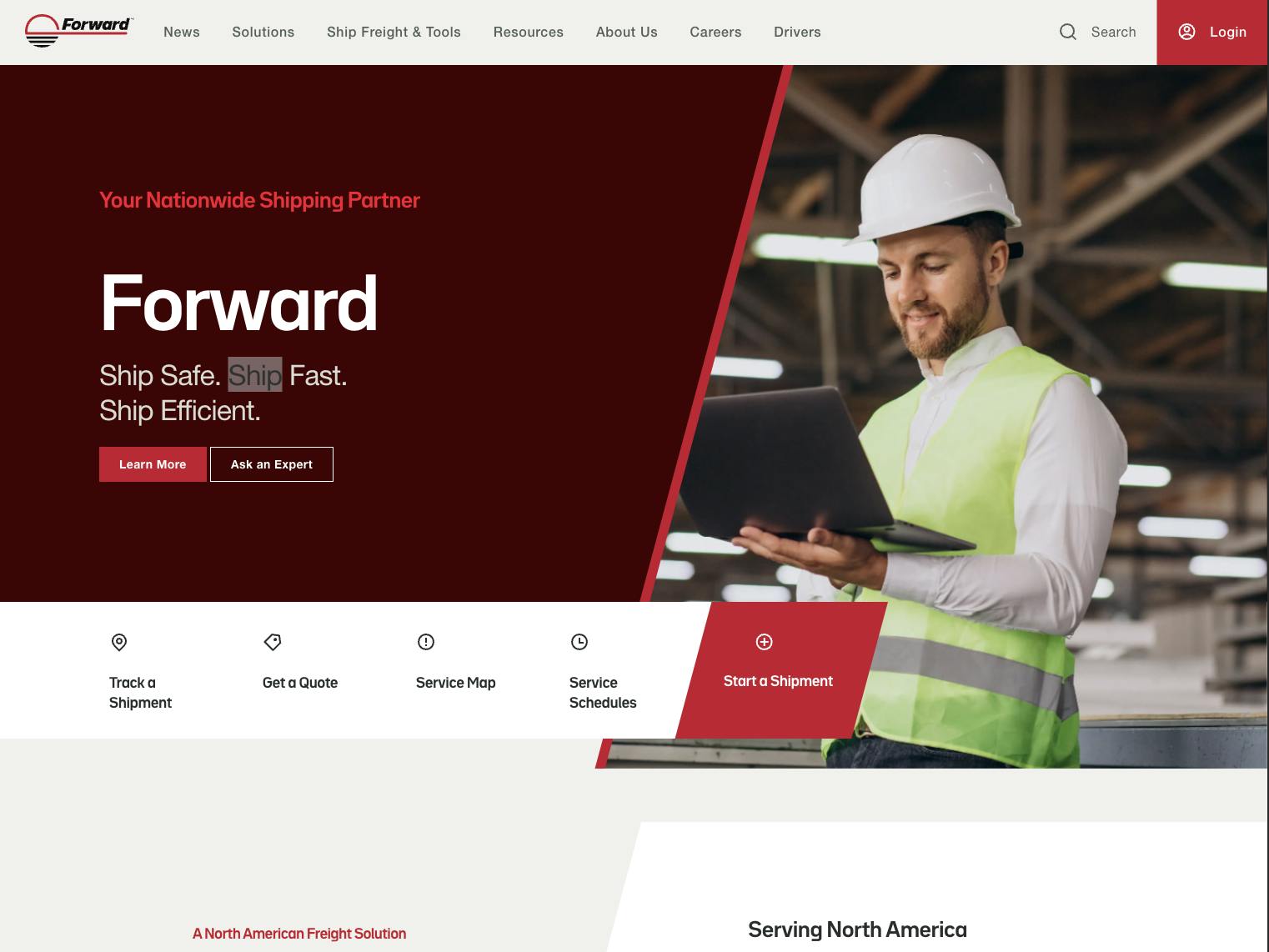 Forward Air Website Screenshot