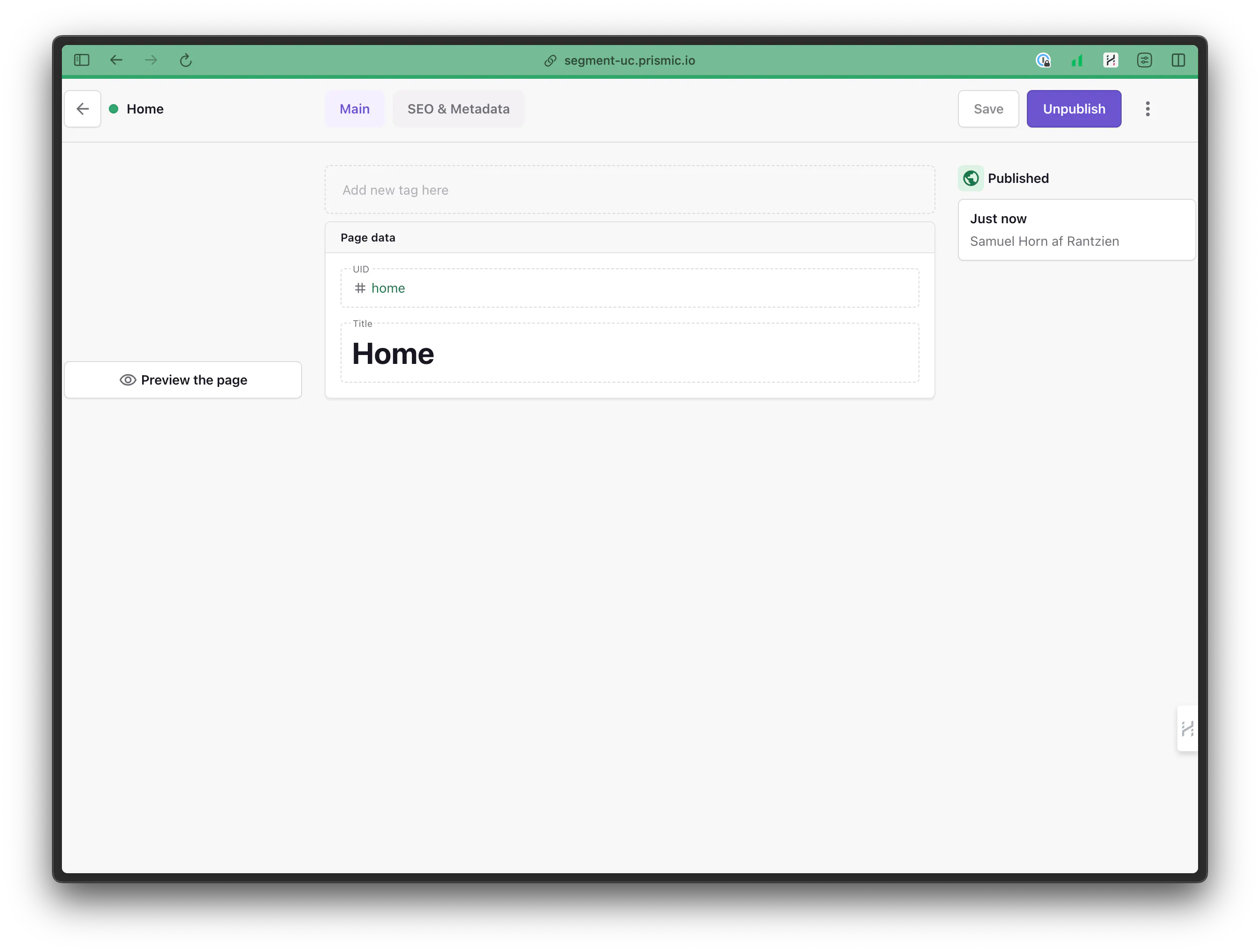 An image of our fields in the Page Builder.