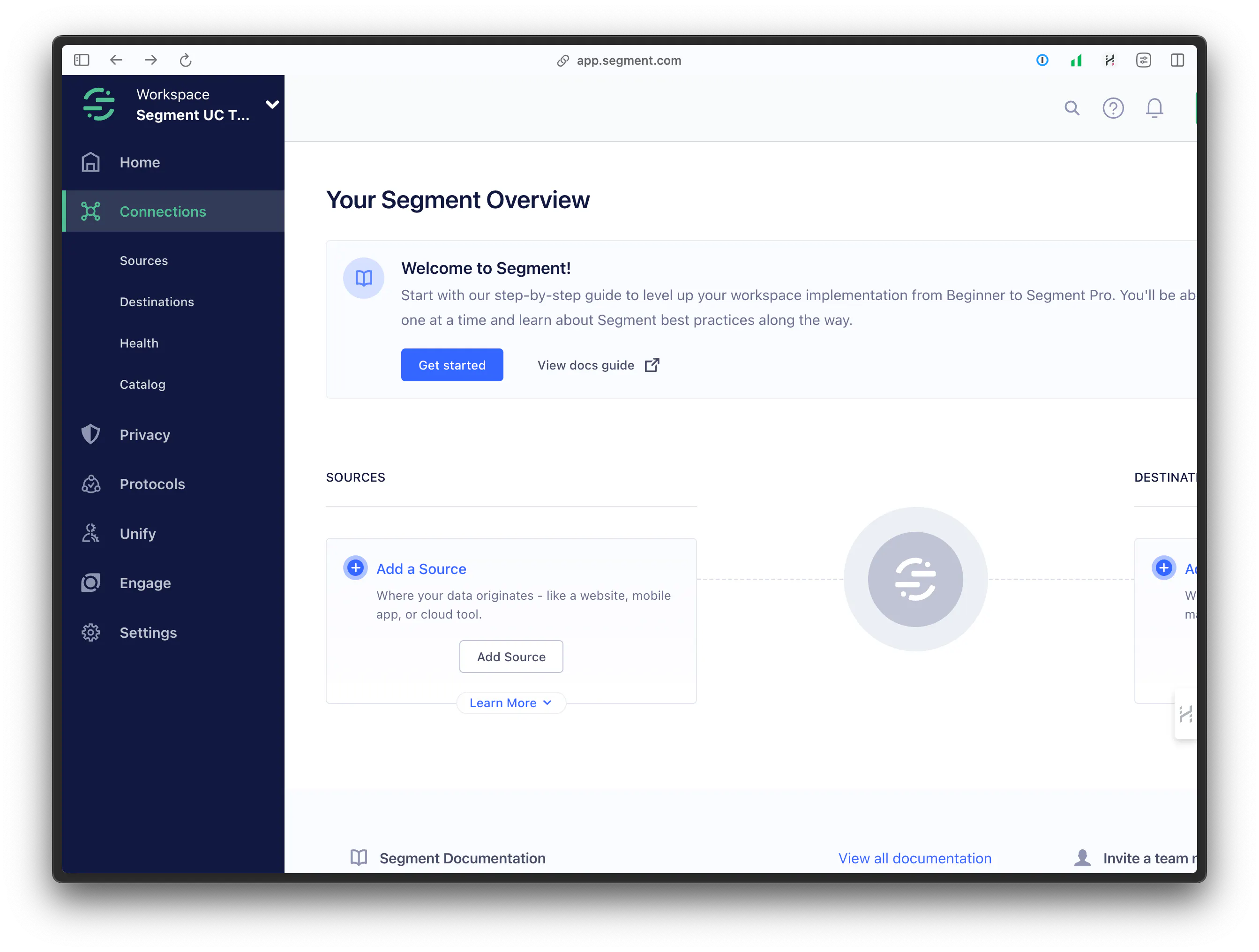 An image of the Segment overview page.