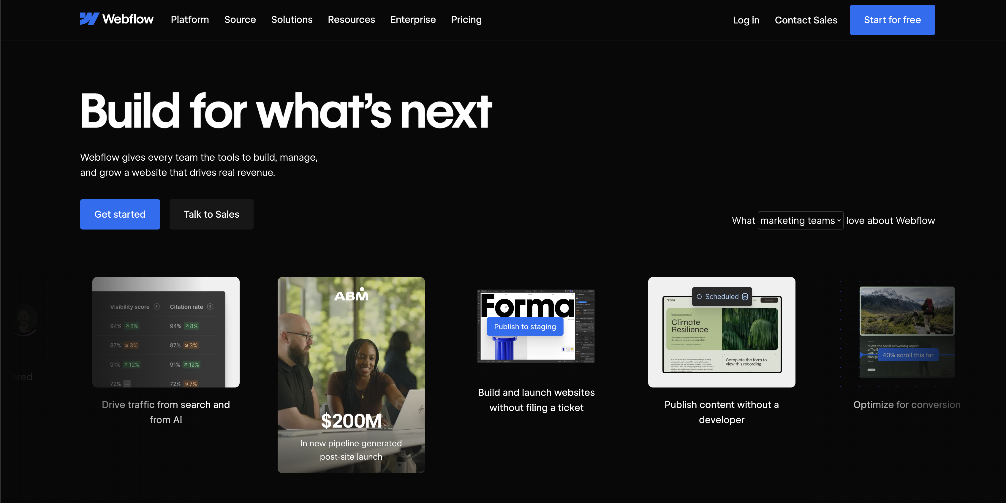 Webflow homepage