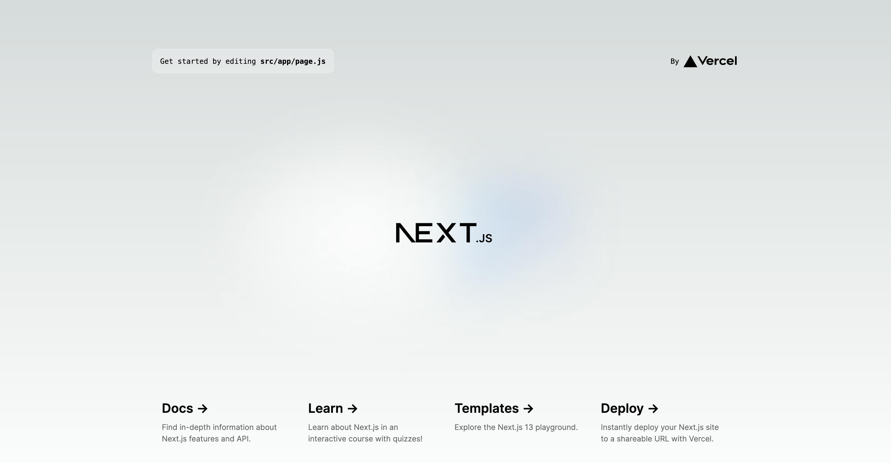 An image of Next.js project homepage.