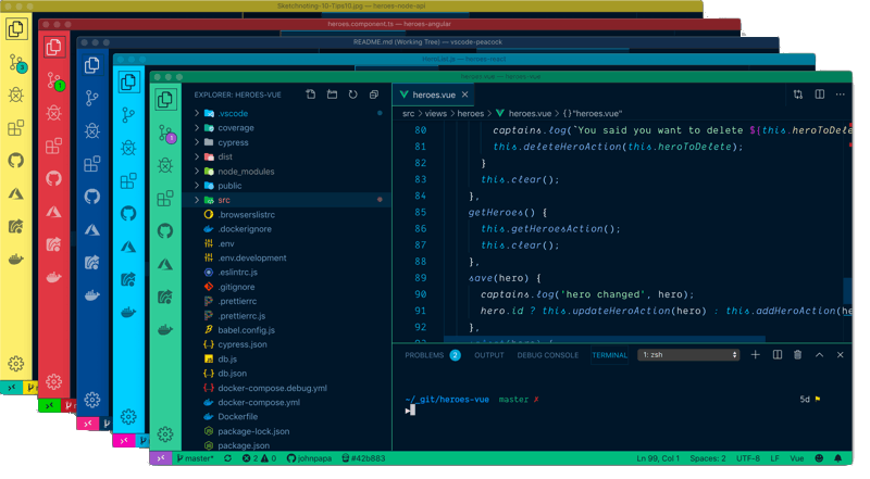 An image of the Peacock VSCode extension.
