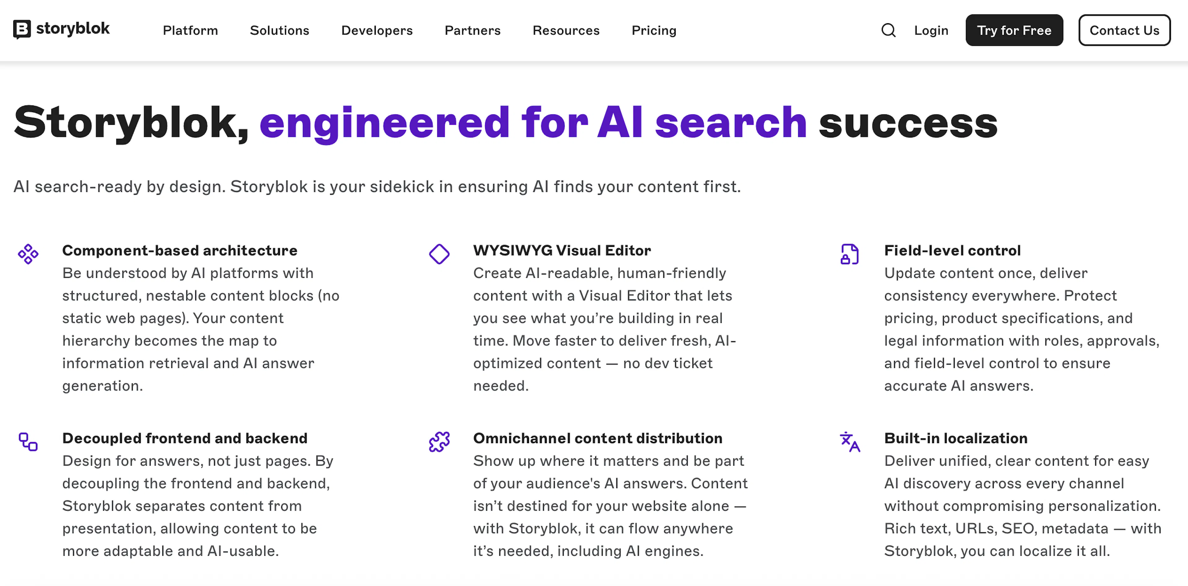 storyblok for ai search