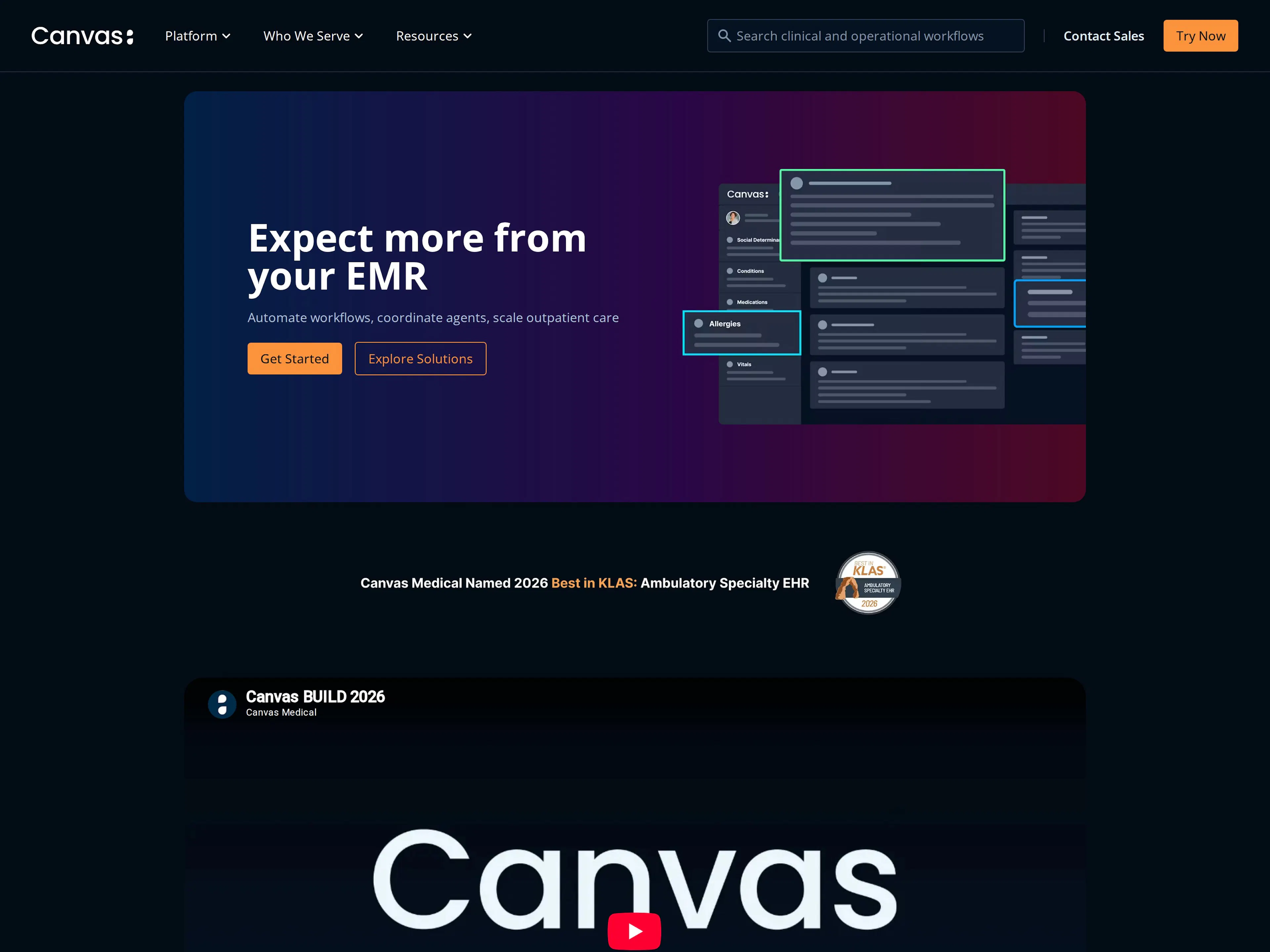 Canvas Medical website screenshot