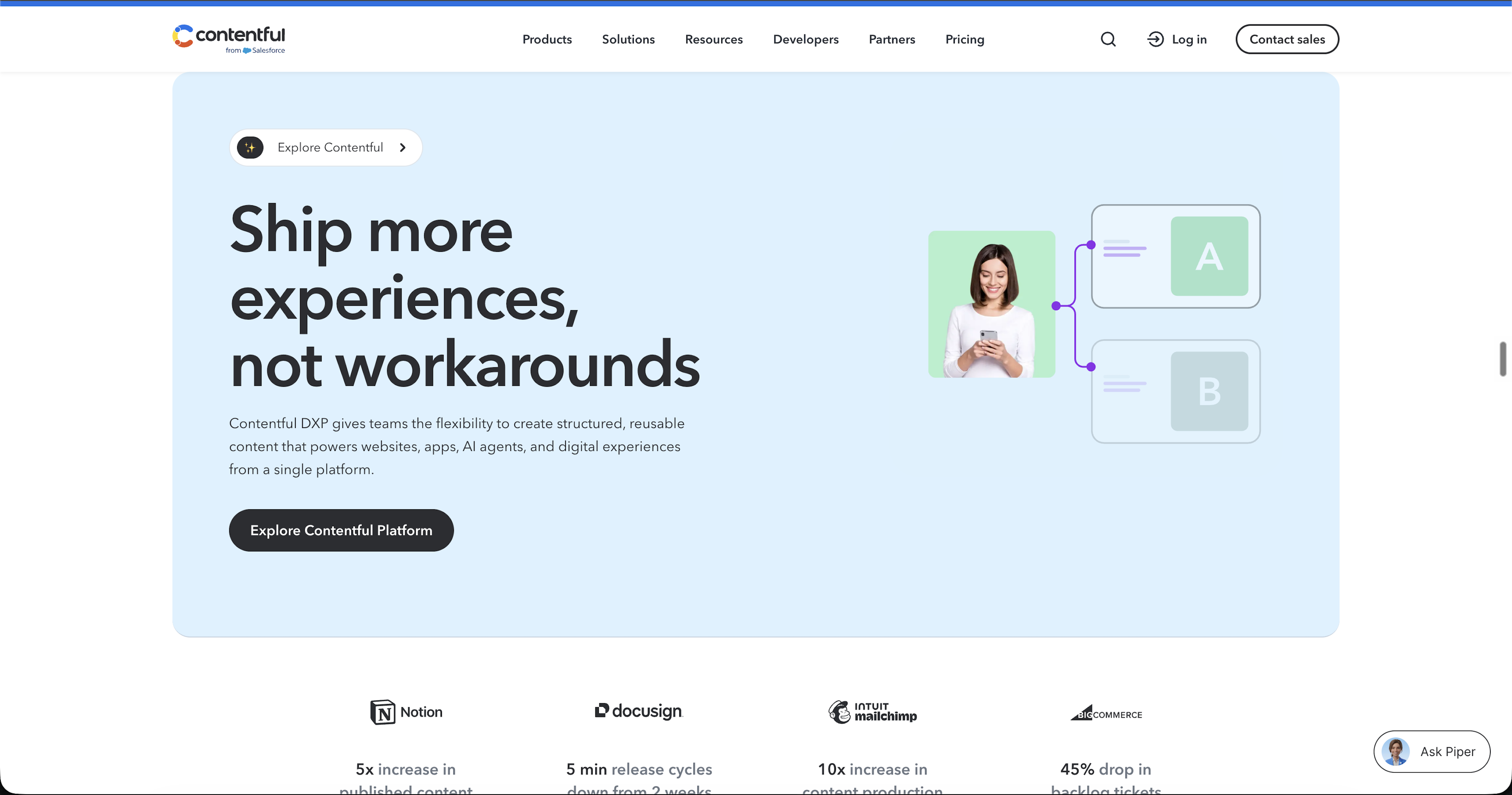 Contentful homepage