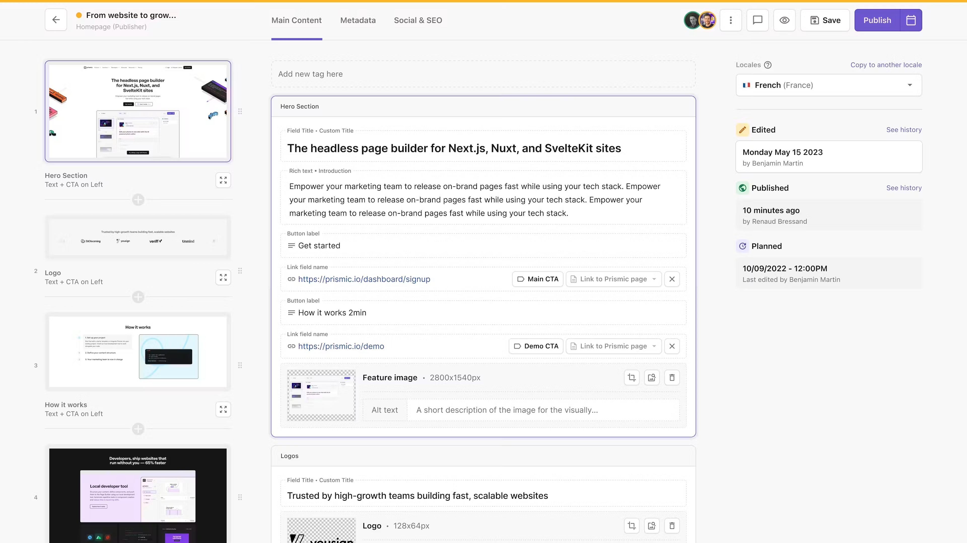 Prismic Page Builder