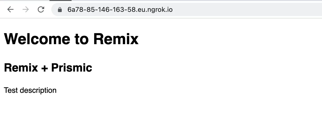 Screenshot of the home page in the Remix app with content displayed from Prismic.