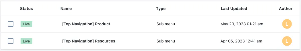 An image showing our Sub menu Documents in the Page Builder.