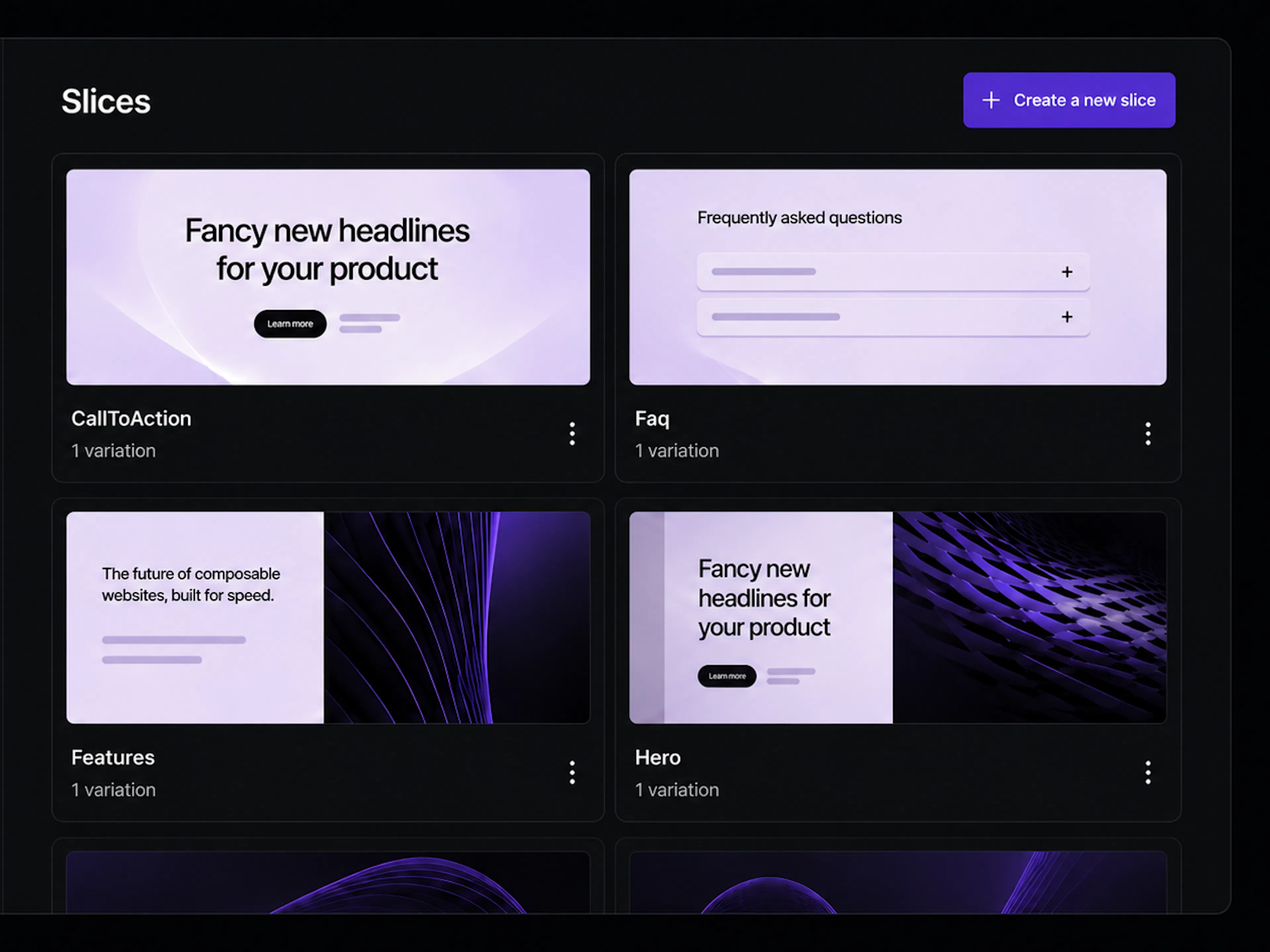 Prismic slices type builder