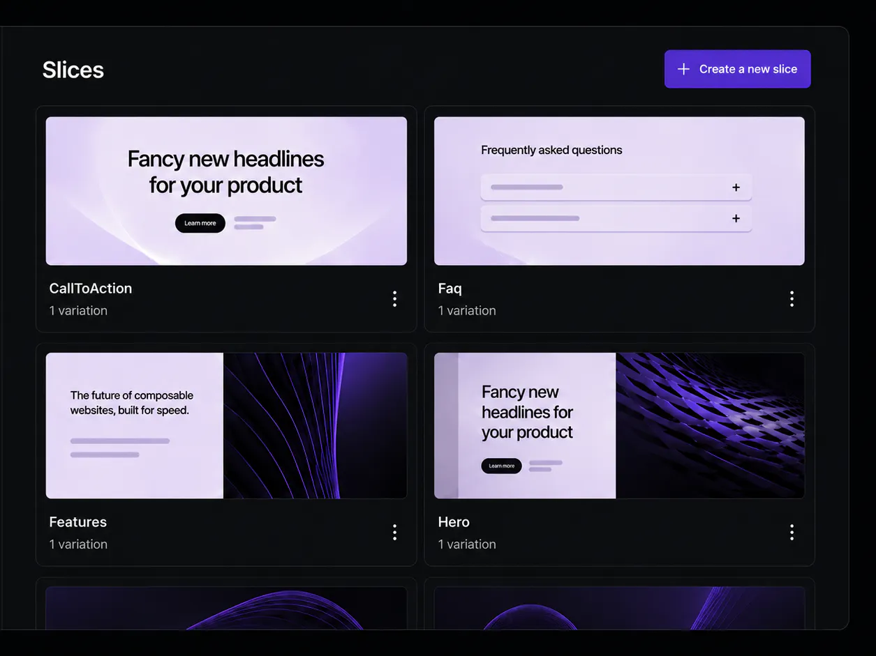 Prismic slices type builder