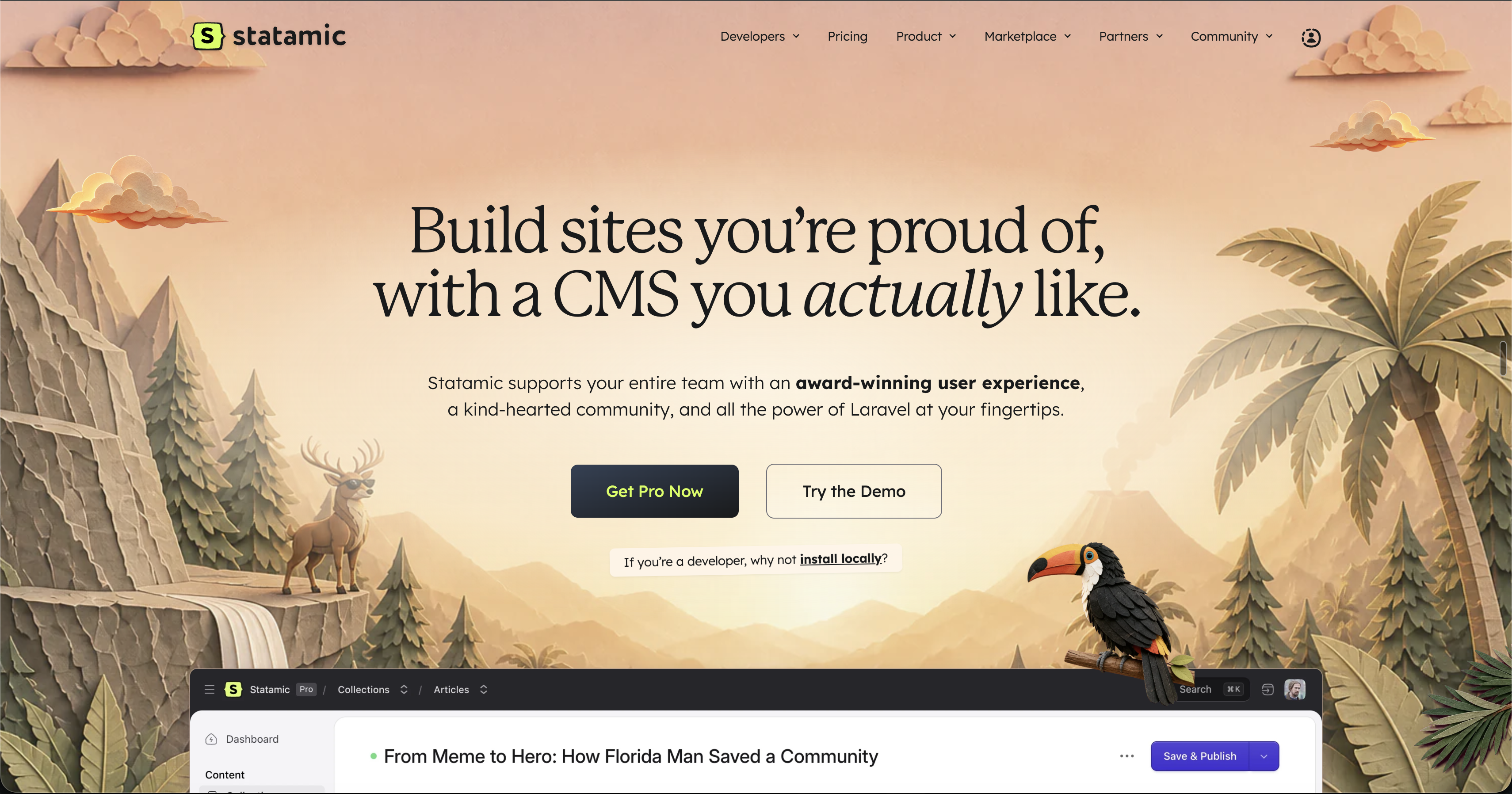 Statamic homepage