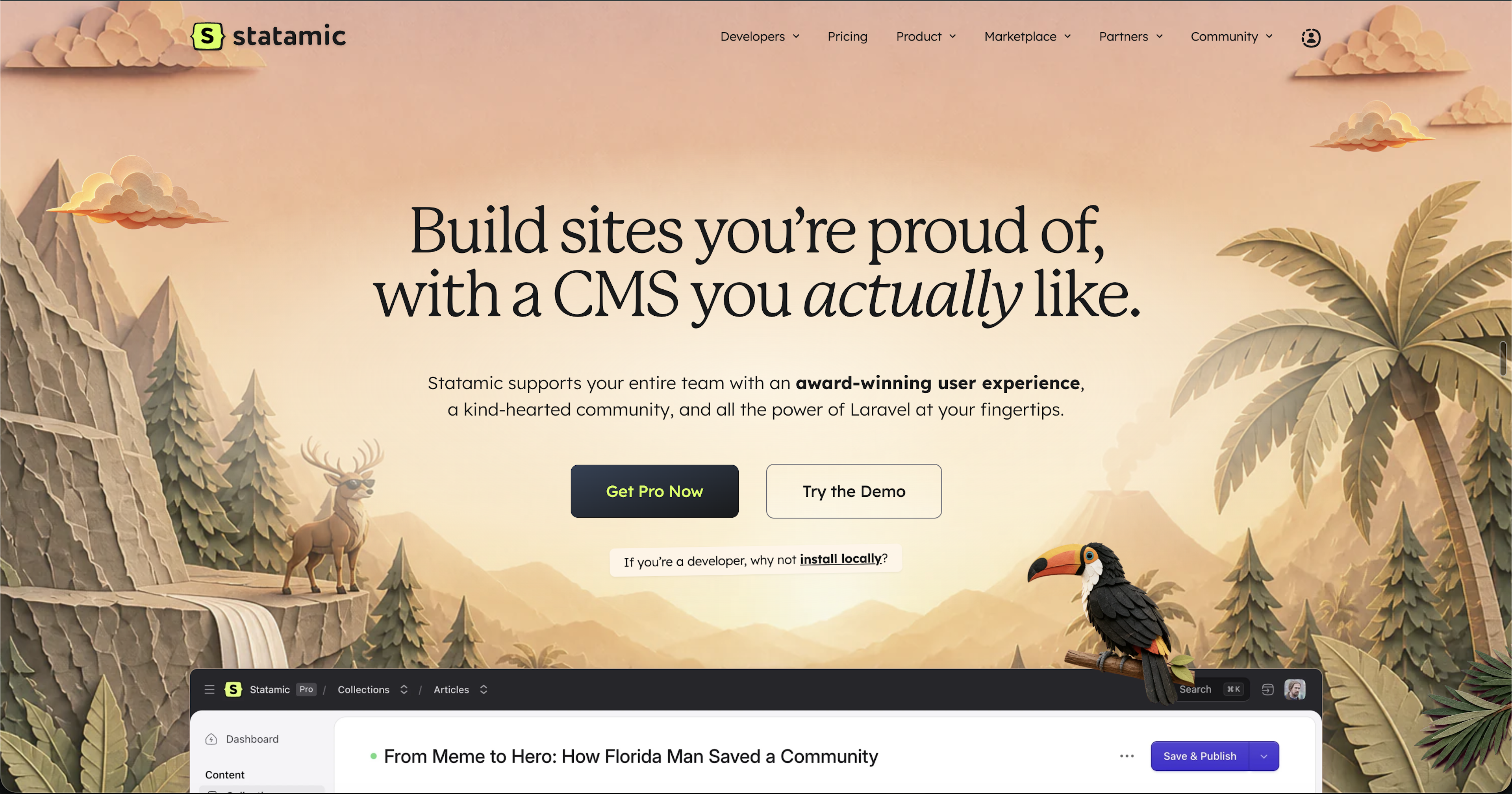 Statamic homepage