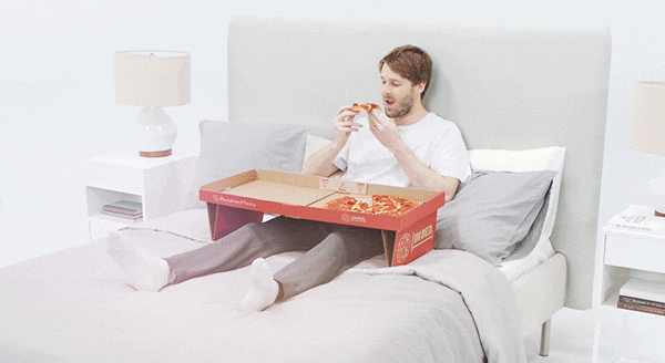 Pizza box as a lap desk