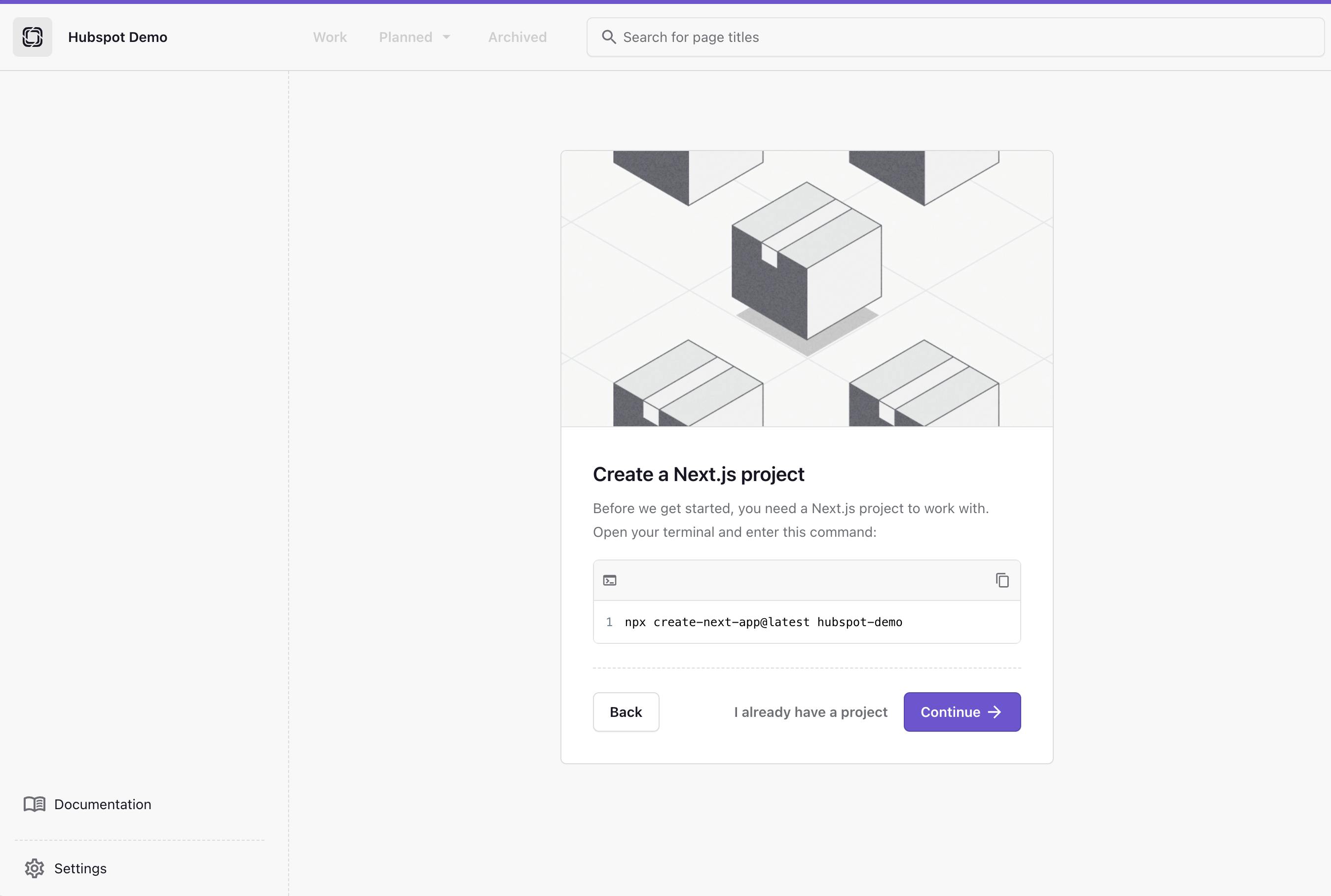An image of the Prismic project dashboard