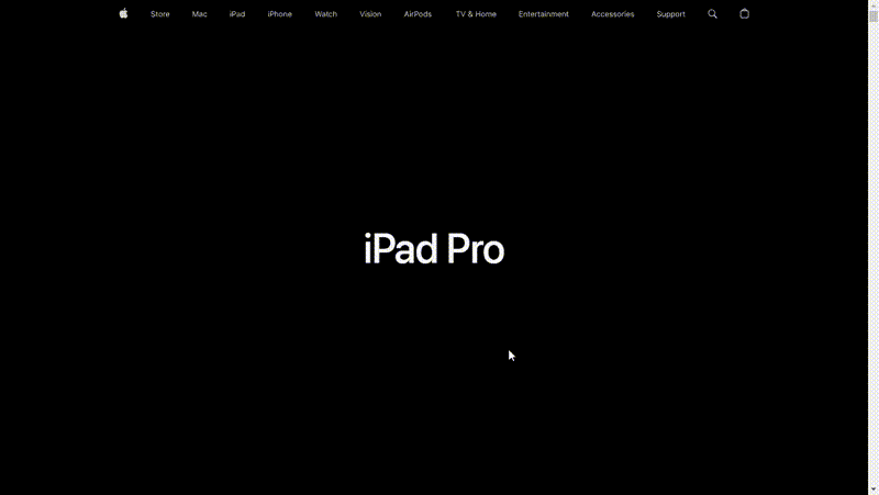 A GIF of Apple site