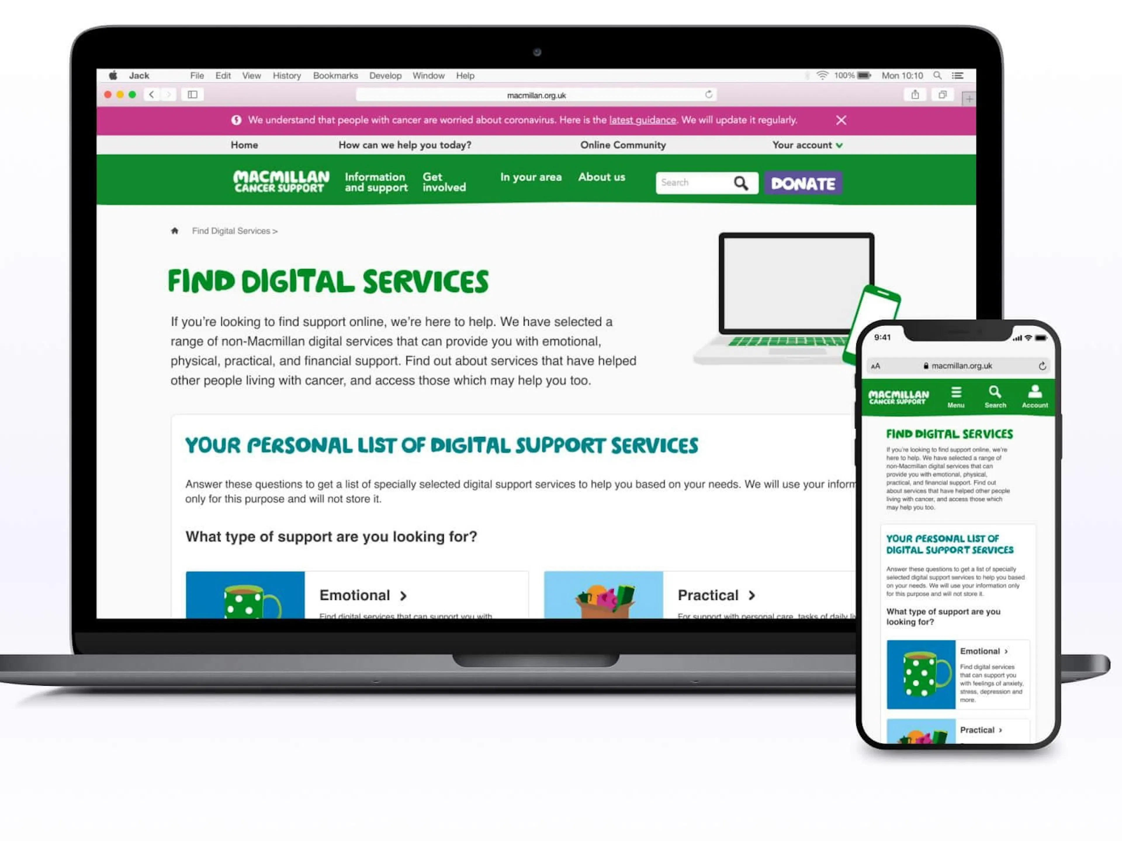 Macmillan Cancer Support Website