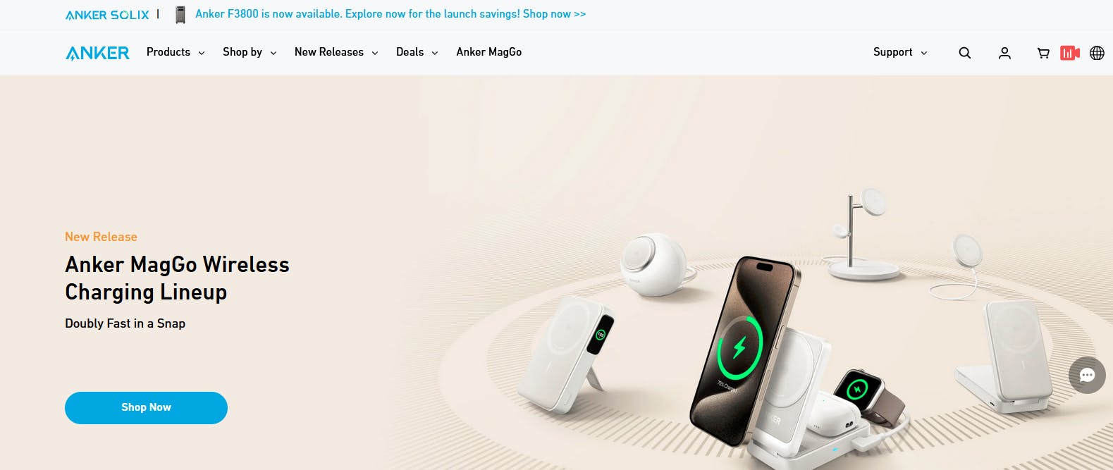 An image of Anker landing page.