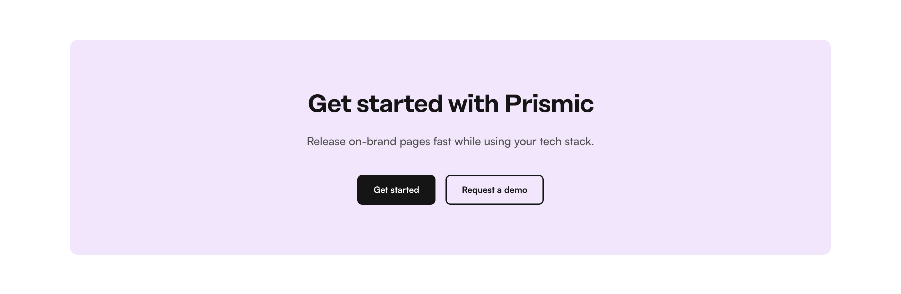 An image of the CTA Default slice in Prismic Page Builder.
