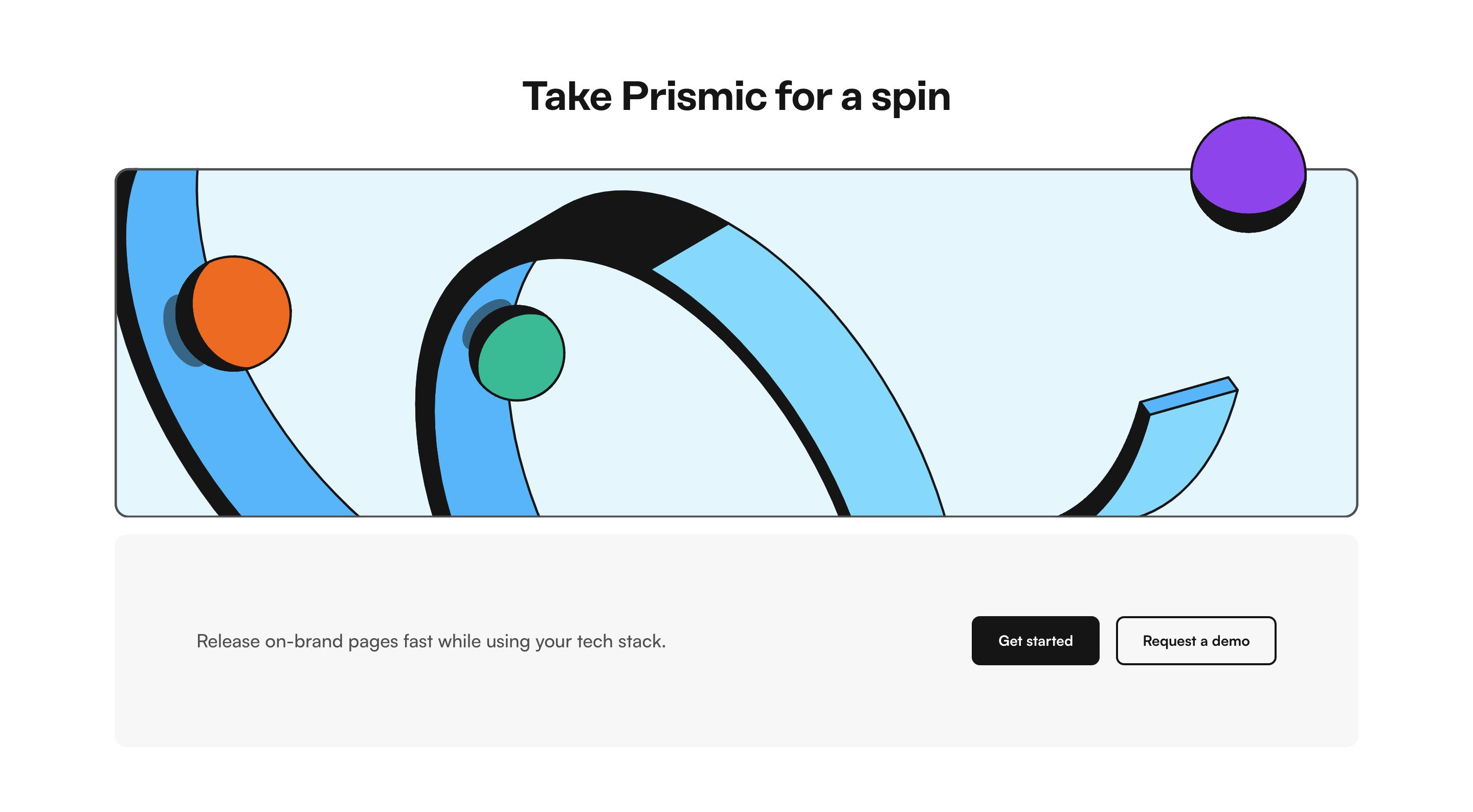 An image of the CTA card illustration slice in Prismic Page Builder.