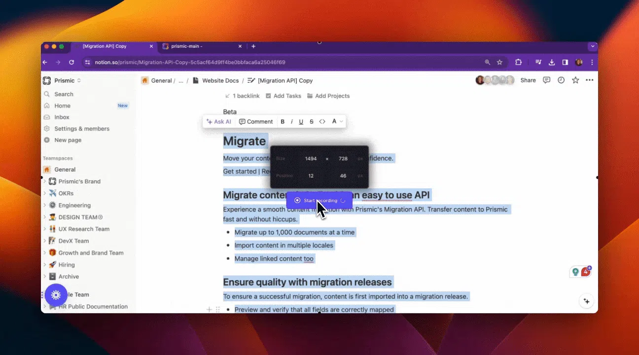 A GIF of smart copy paste feature in Page Builder.