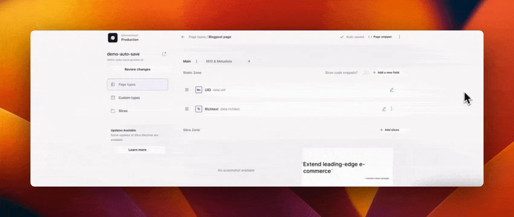 A GIF of the Slice Machine responsive menu.