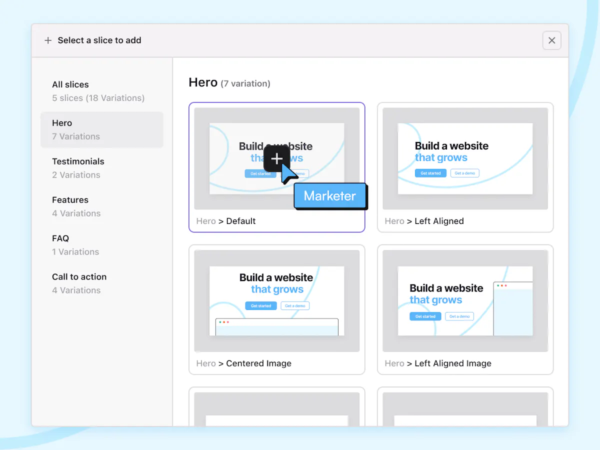 Page Builder: Marketing Tool for Creating Pages with Prismic