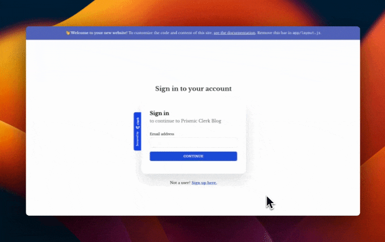 A GIF of our finished authentication app.