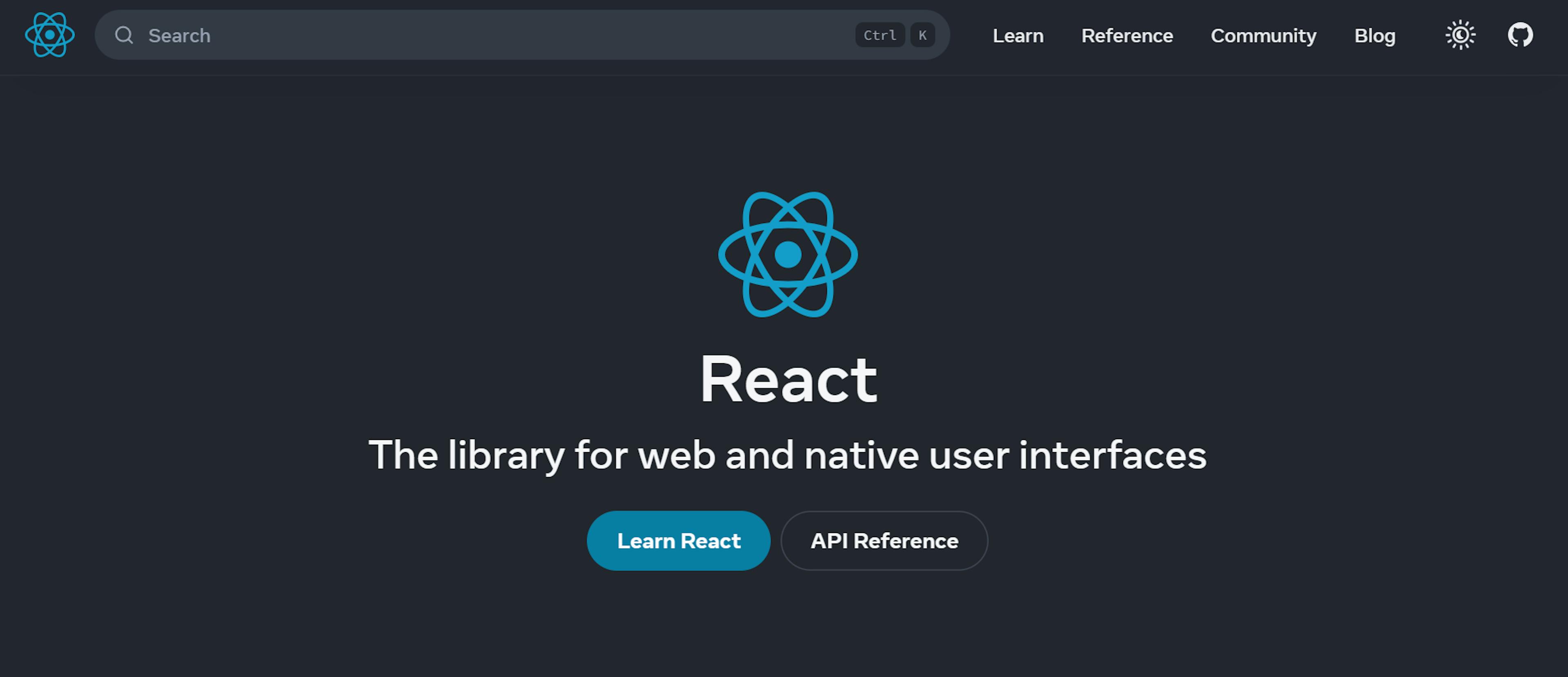A image of React website.