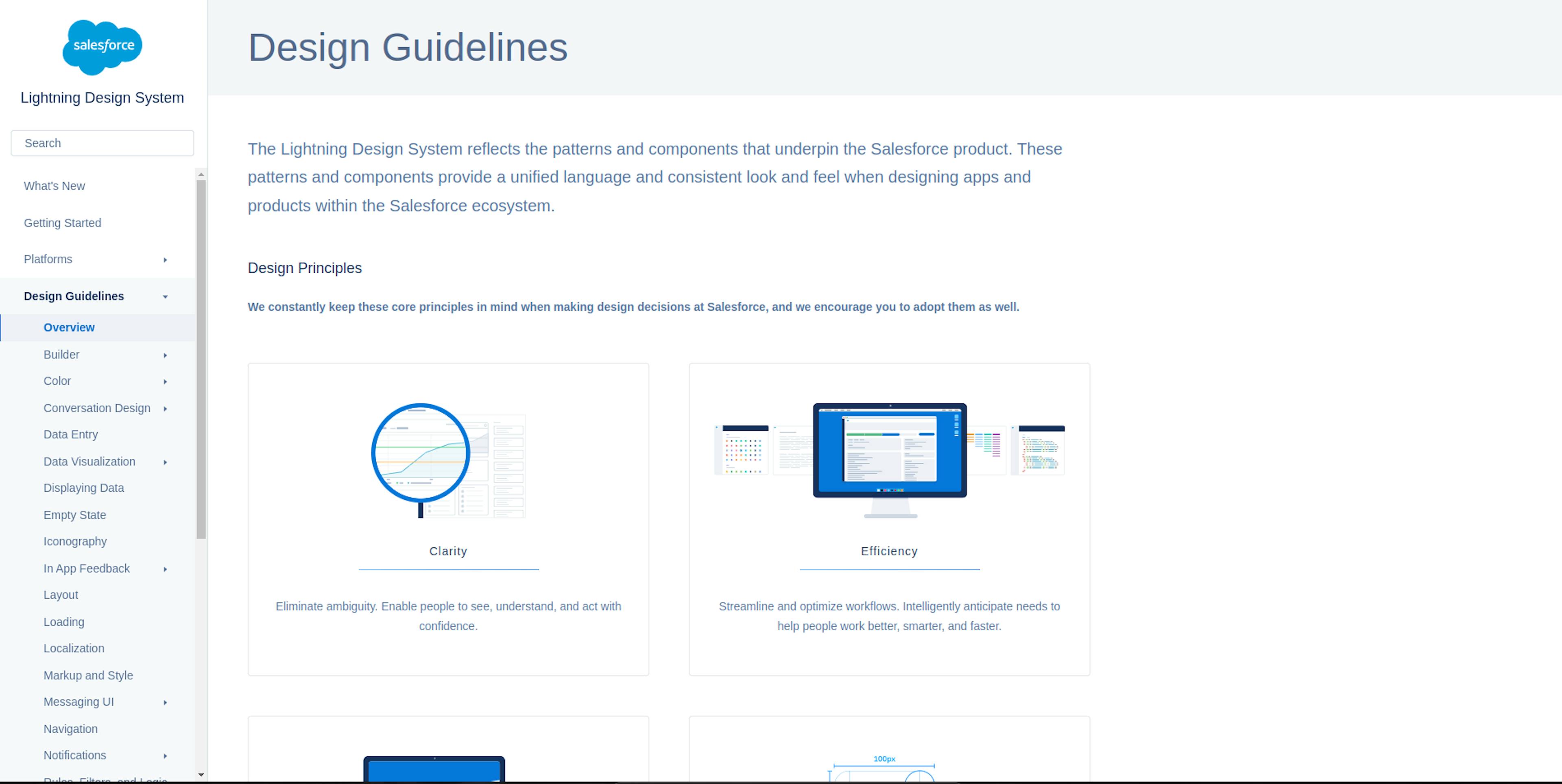 An image of Salesforce style guide design system