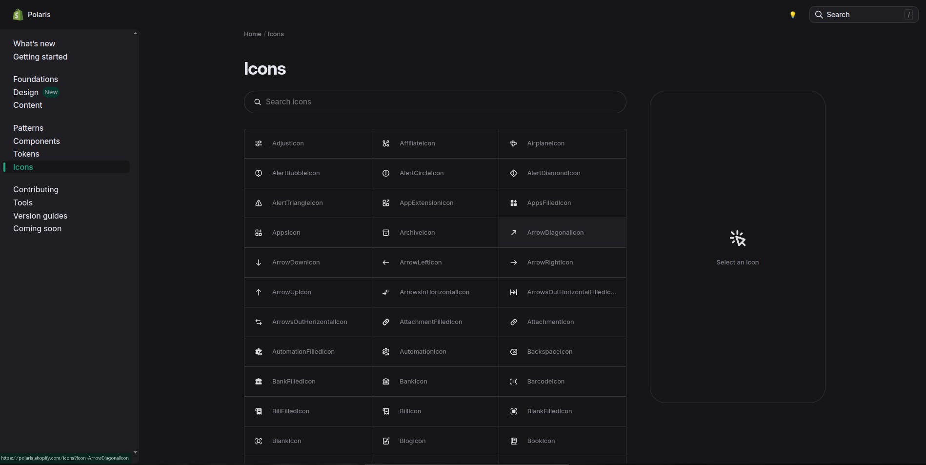 cons from Shopify's design system