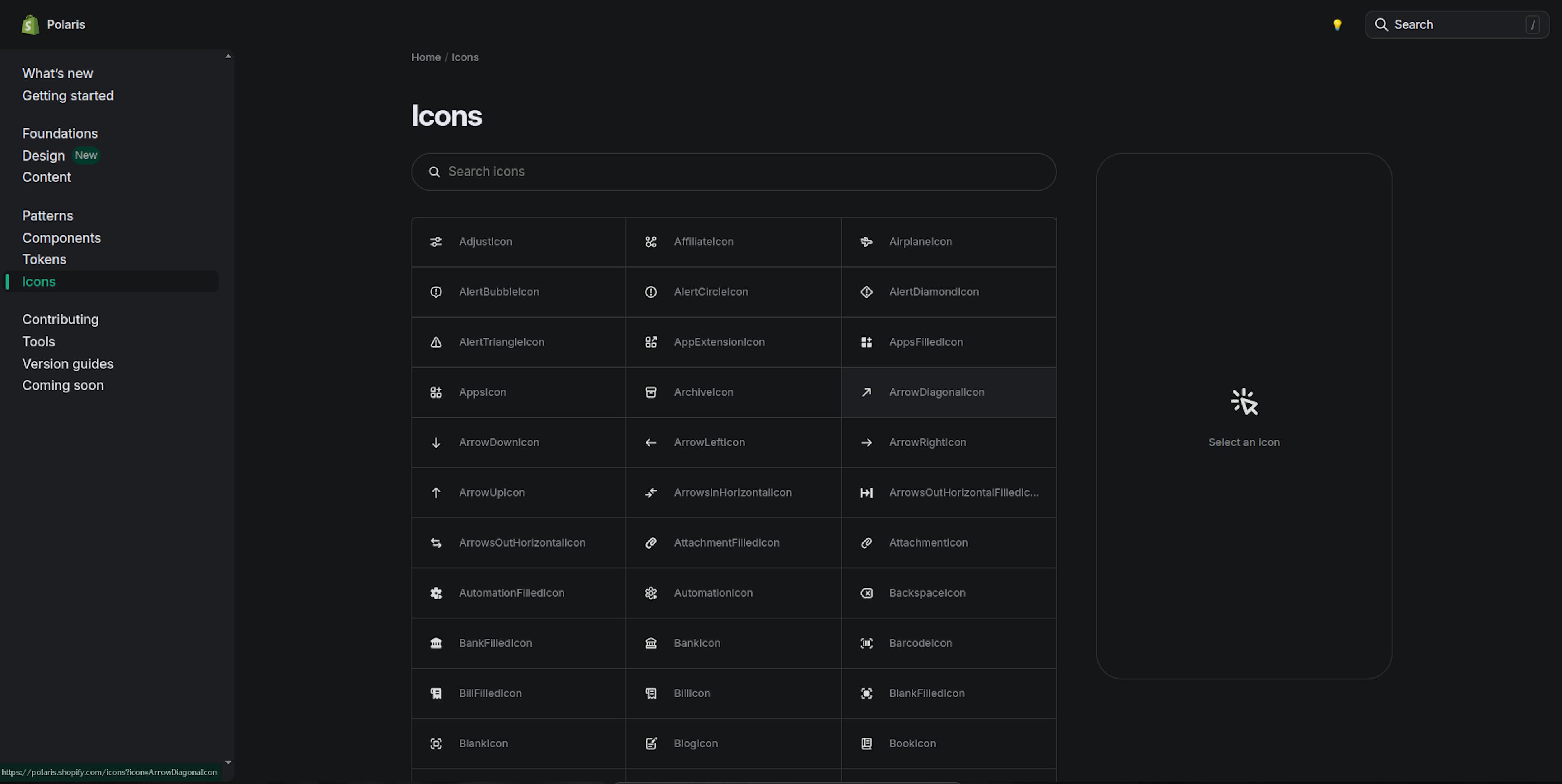 cons from Shopify's design system
