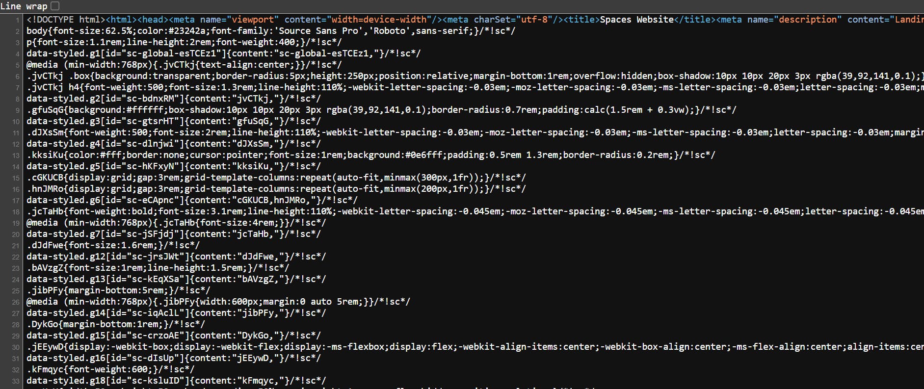 Server-side source code.