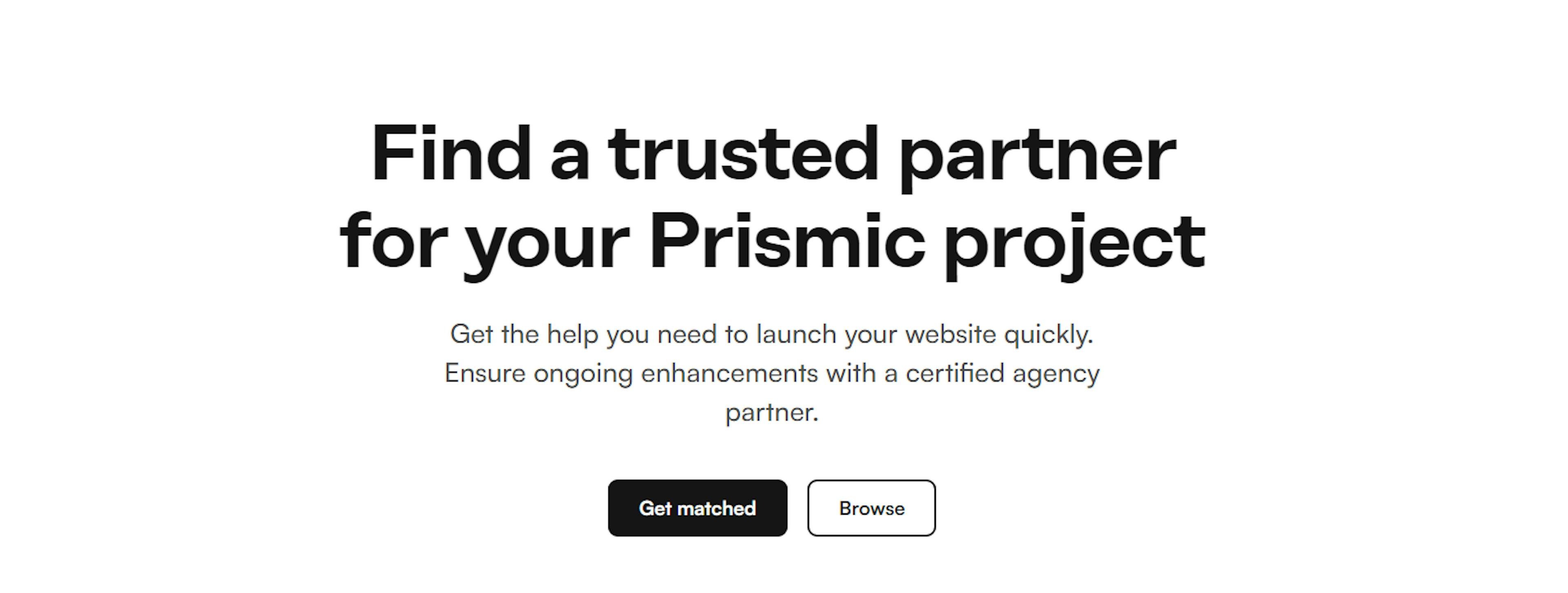 An image of Prismic partner CTA.