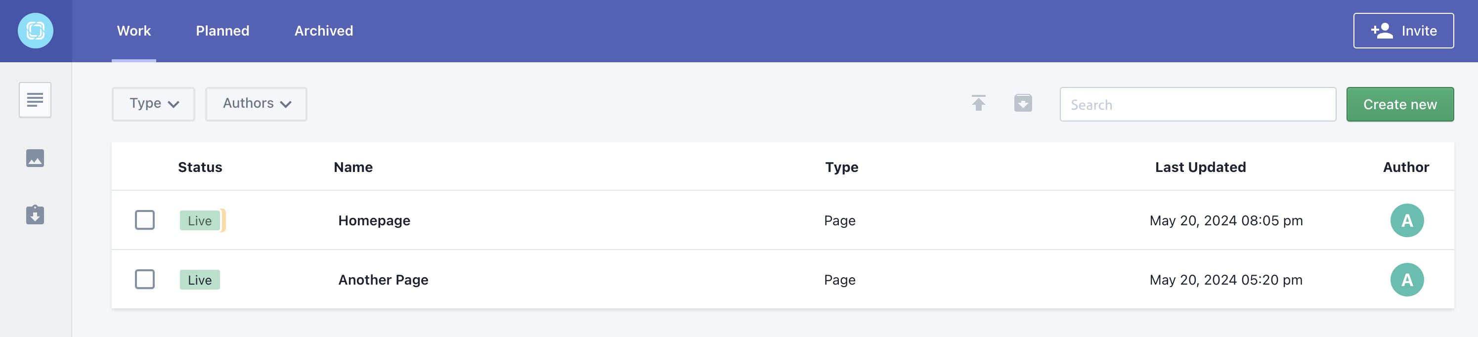 An image of documents in Prismic repo.