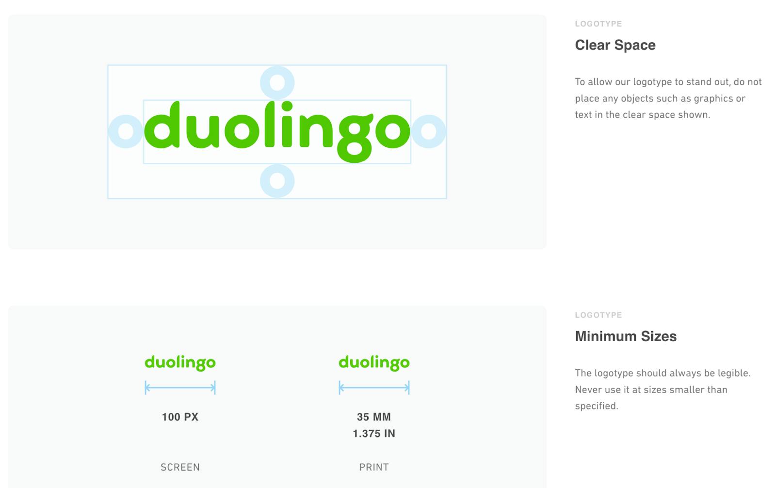 duolingo style guide - logo mark example
