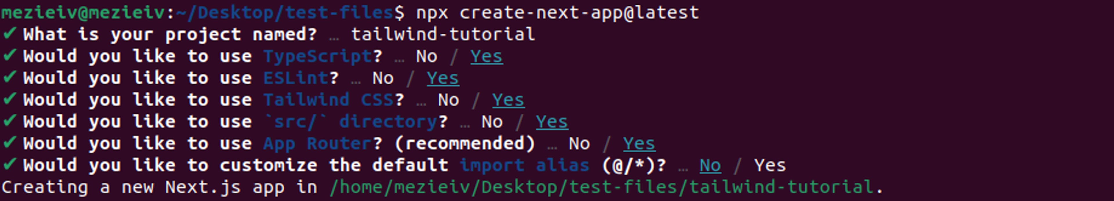 An image of our Tailwind CSS terminal configurations.