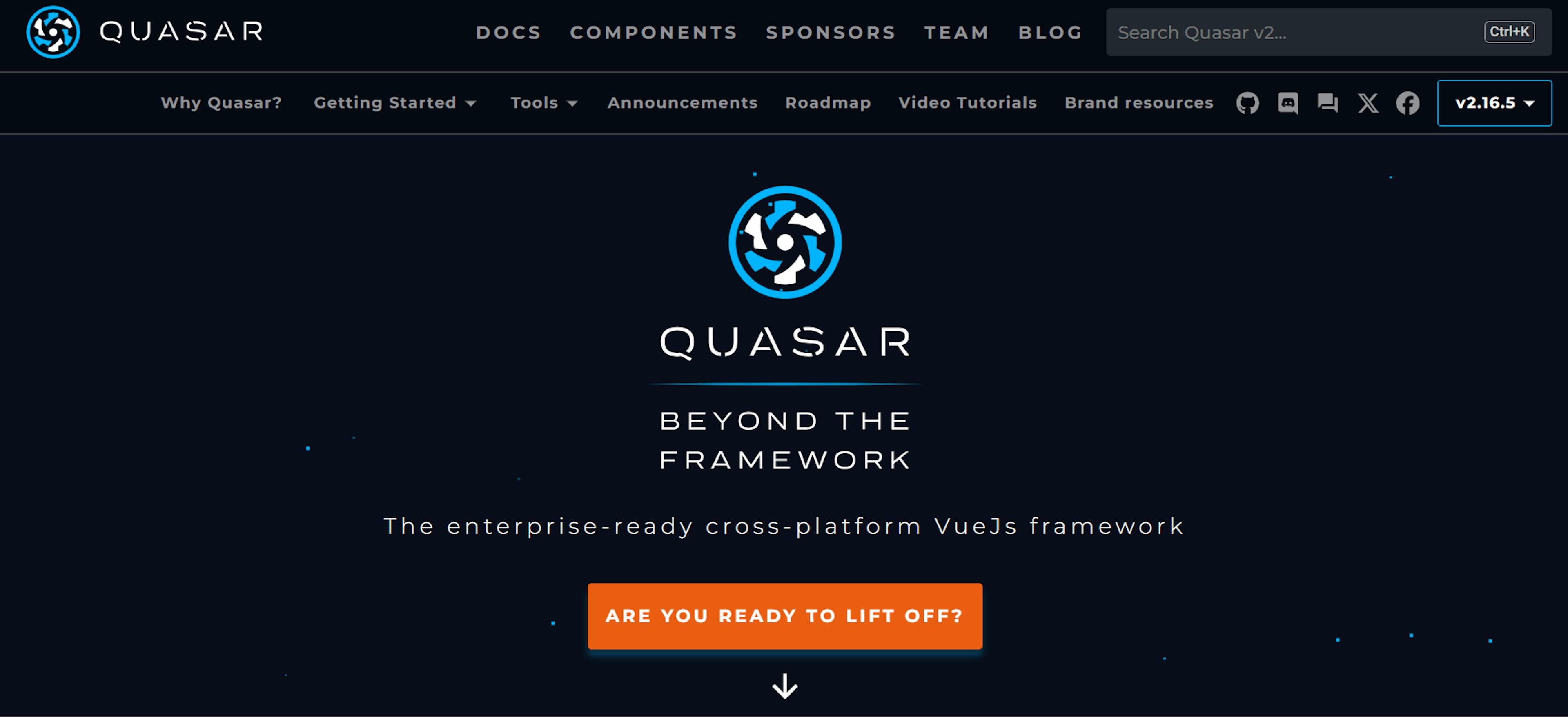 An image of the Quasar website.