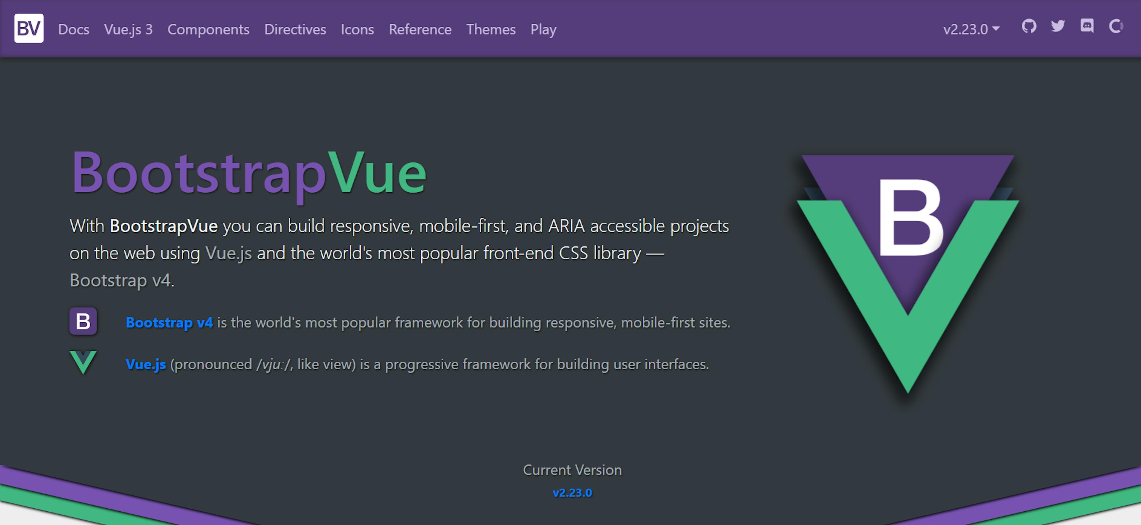 An image of the BootstrapVue website.