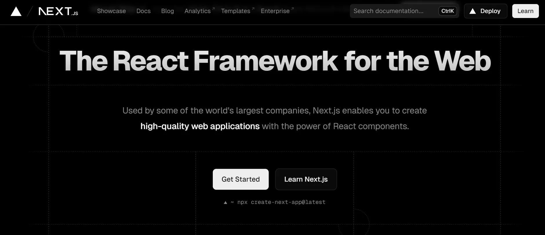 An image of Next.js landing page.
